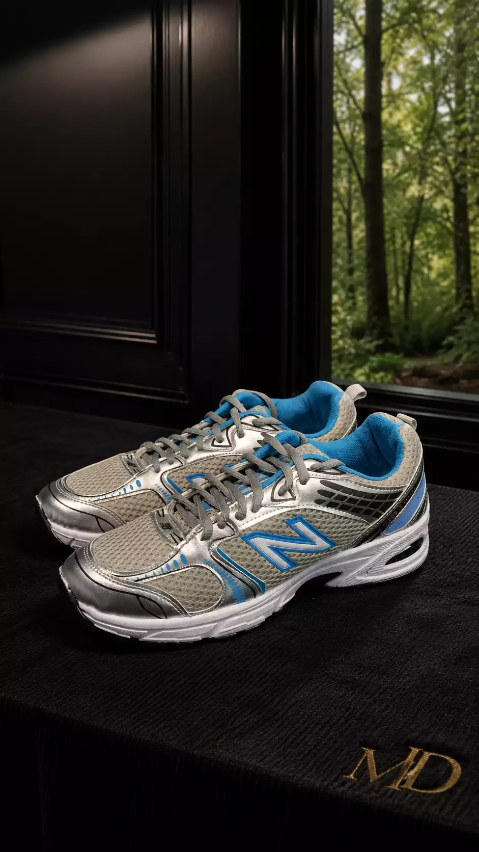 کفش کتونی مردانه طوسی آبی NEW BALANCE