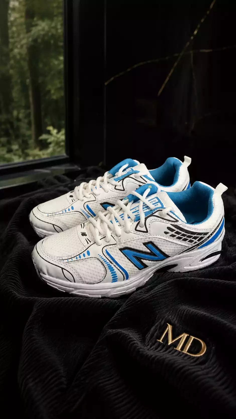 کفش کتونی مردانه سفید آبی NEW BALANCE